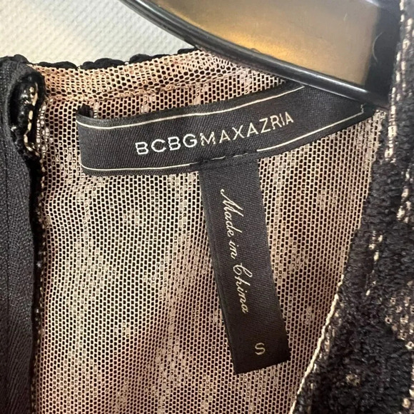 BCBGMaxazria Michelle Black Lace Peplum Full Back Zip Top Size Small - Picture 7 of 9